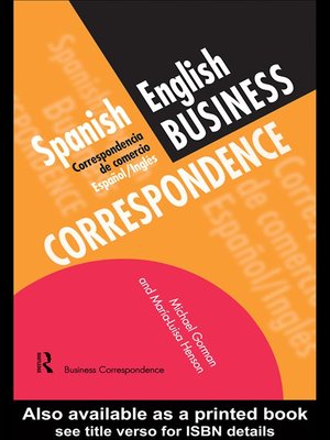 cover image of Spanish/English Business Correspondence